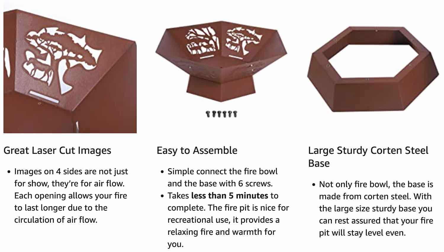 Corten Steel Wood Fire Pit: image 7