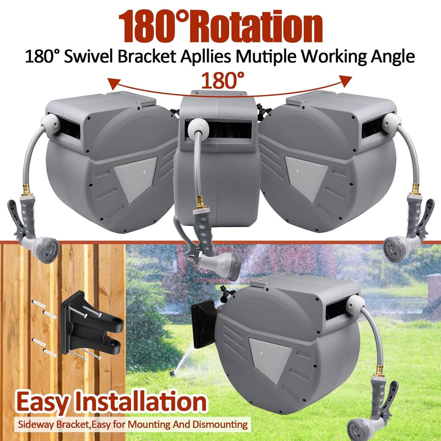 Retractable Garden Hose Reel: image 3