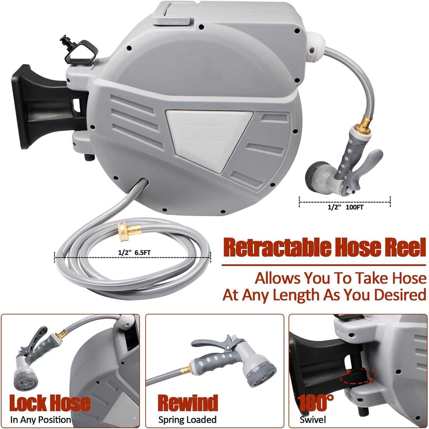 Retractable Garden Hose Reel: image 4