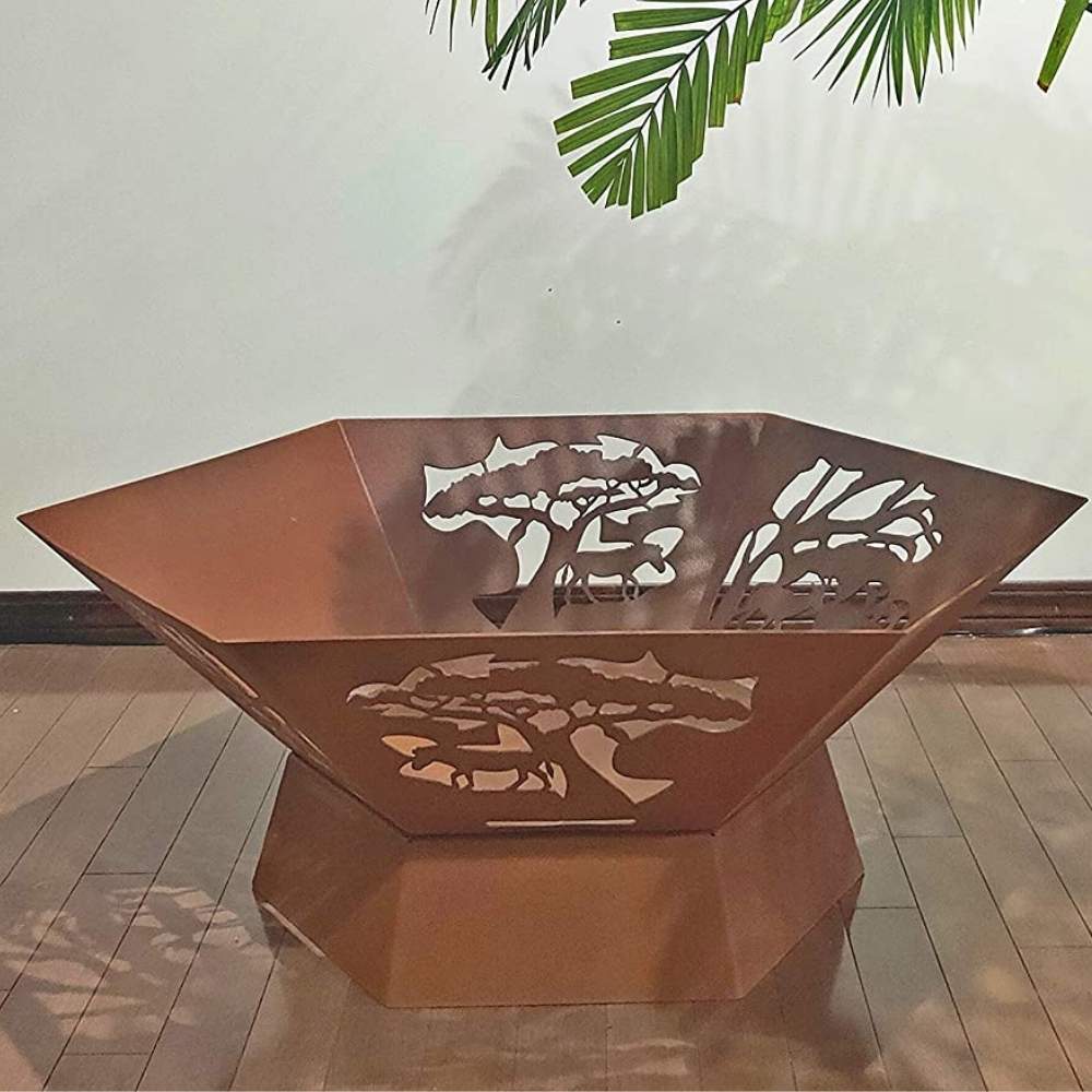 Weathered Steel Wood Fire Pit: image 3