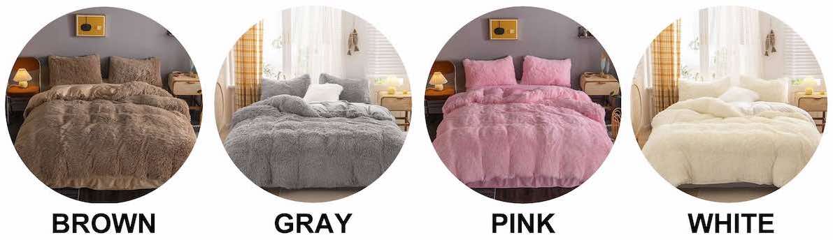 Faux Fur Comforter - Queen 4 Piece Set: image 5