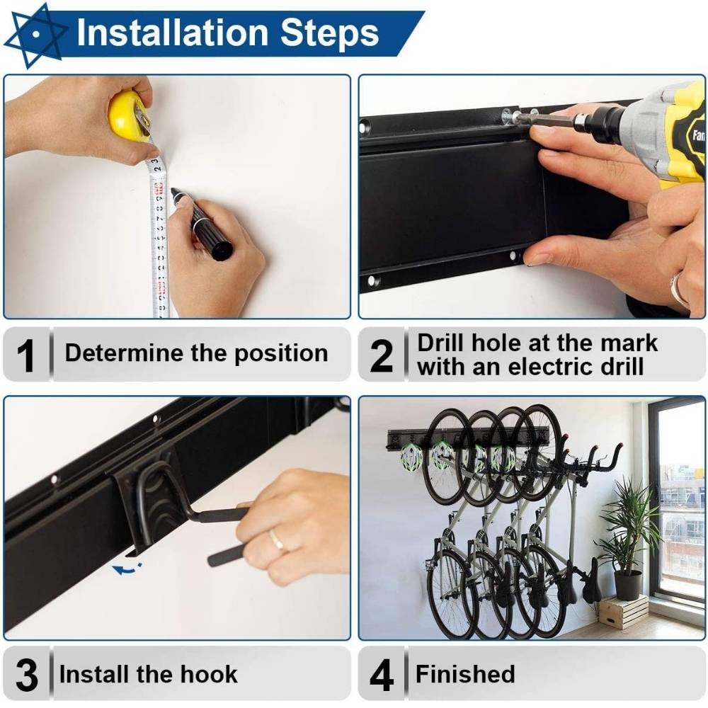 Wall Bike Storage - 4 Bike Rack: image 11