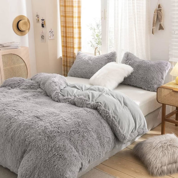 gray fleece bed sheets