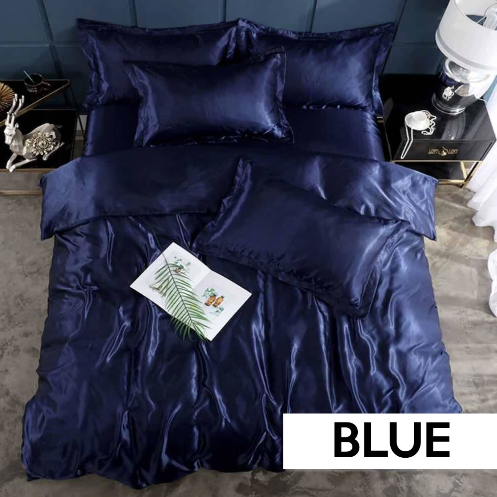 where to buy blue satin silk sheets online