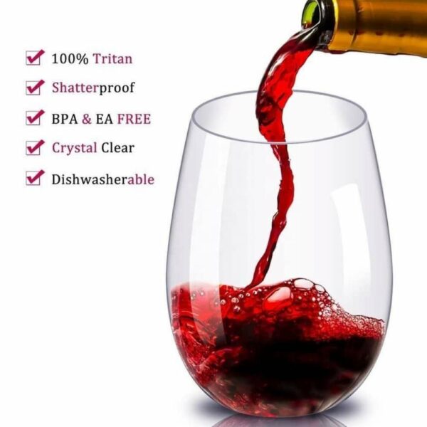 buy plastic red white wine stemless glass