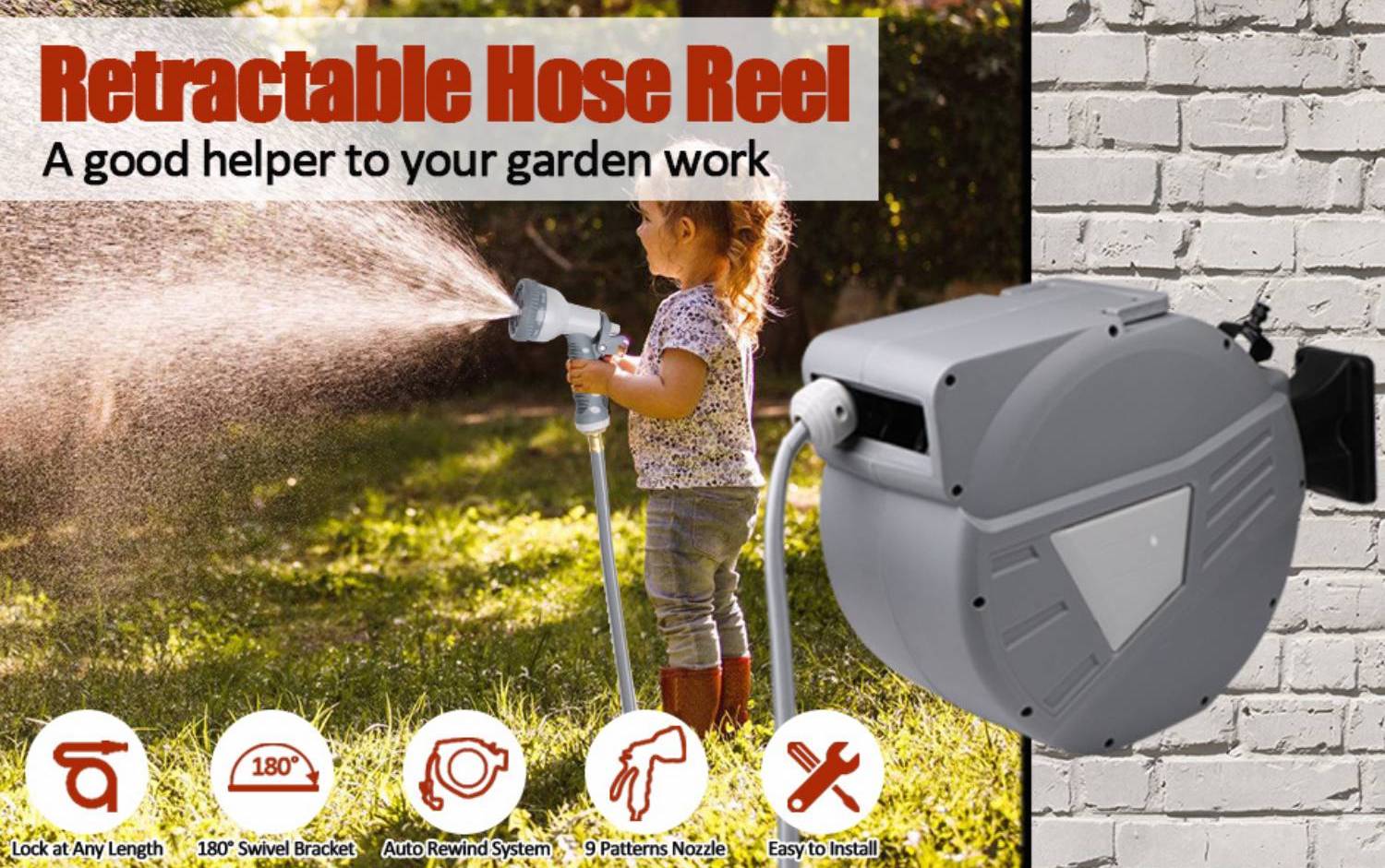 buy retractable garden hose reel